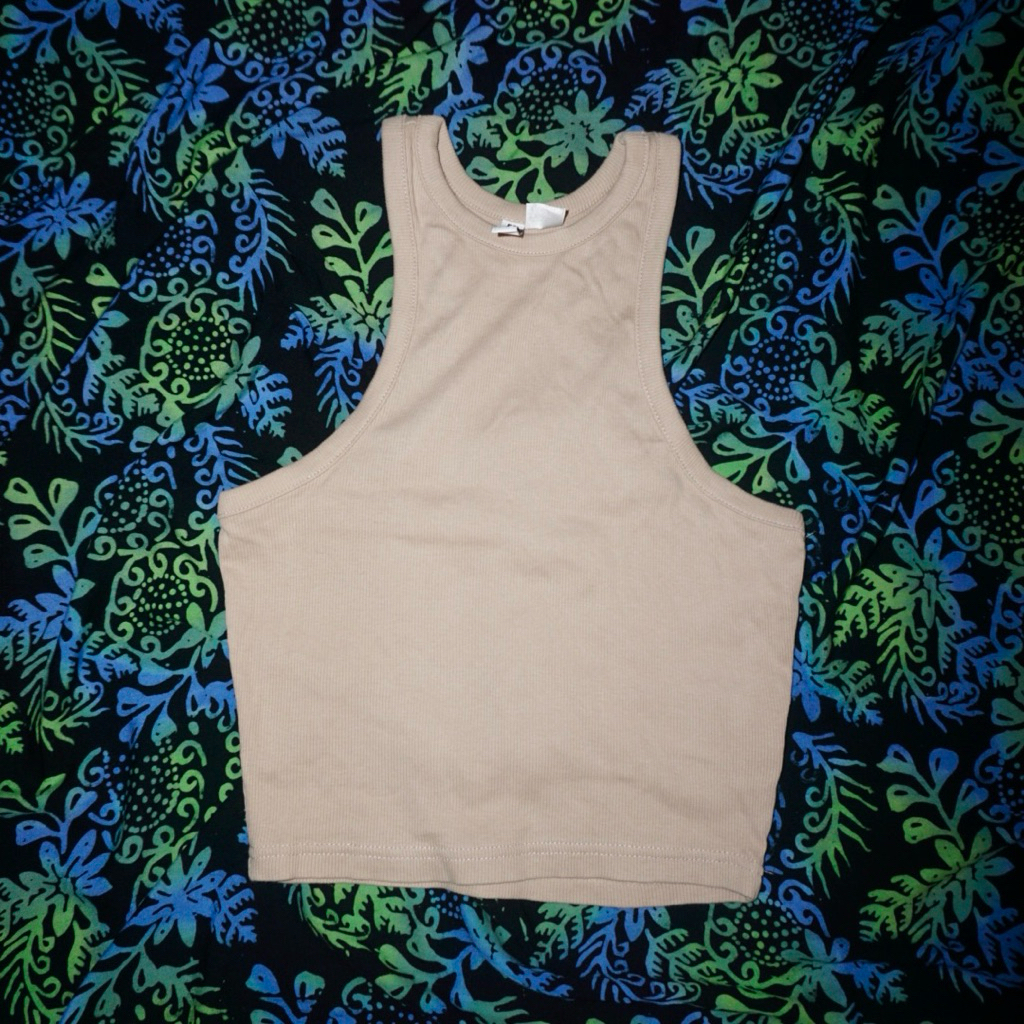 PRELOVED TANKTOP HELTER NECK HNM CROP TOP