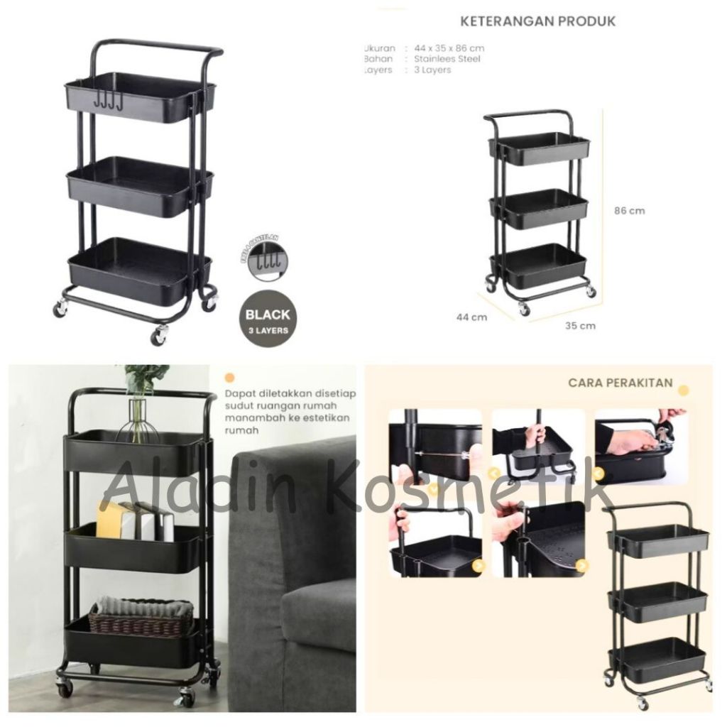 TROLI/ RAK TROLI  / RAK TROLI DORONG 3susun