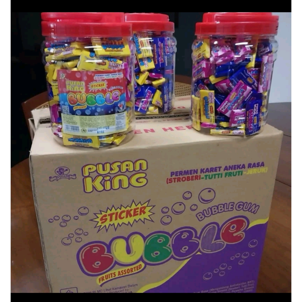 

BUBBLE GUM KING PUSAN 1 TOPLES ISI 100PCS