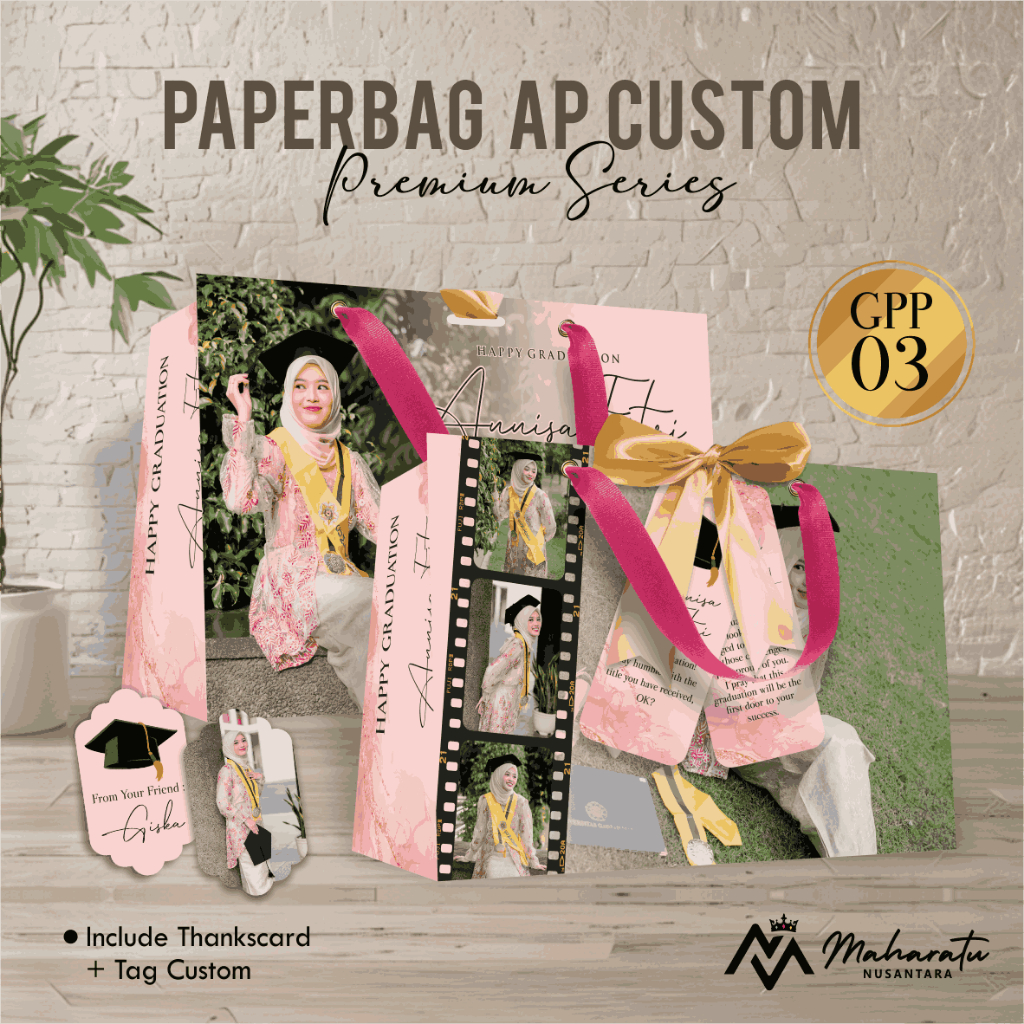 

PAPER BAG GRADUATION CUSTOM - PAPER BAG PREMIUM 4 UKURAN TEMA GPP