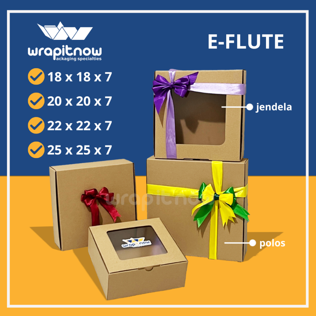 

Eflute 18x18x7 20x20x7 22x22x7 25x25x7 Die Cut Katering Ayam Hampers Pabrik Dus Packing Olshop