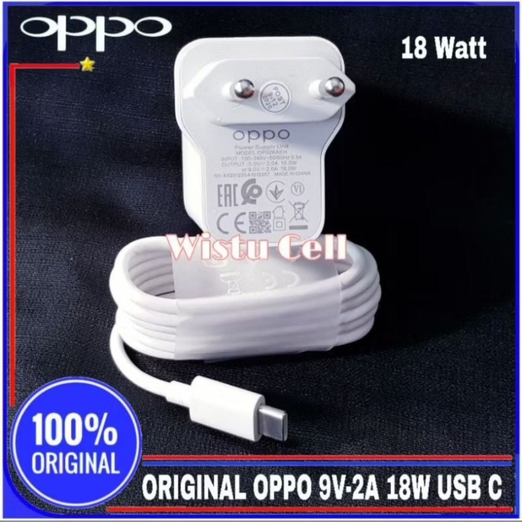 Charger Oppo A74 5G ORIGINAL 100% Fast Charging 18 Watt Type C
