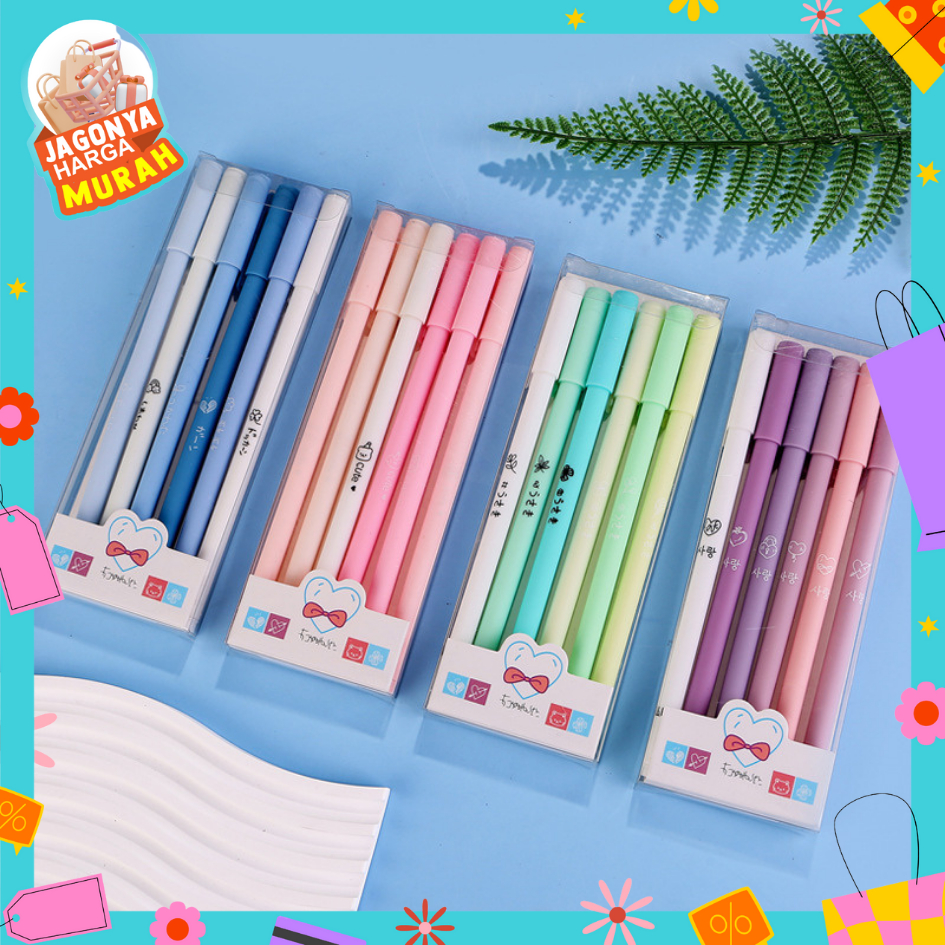 

JHM 1 Set 6Pcs Pena Gel 0.5mm Warna Pastel Pen Gel Aesthetic Pulpen Gel 6 IN 1 Warna Gradasi Pena Gel Set Morandi Color Bolpoint Tinta Gel Cair 6 Pcs Journaling Pen Alat Tulis Kantor Sekolah Lucu