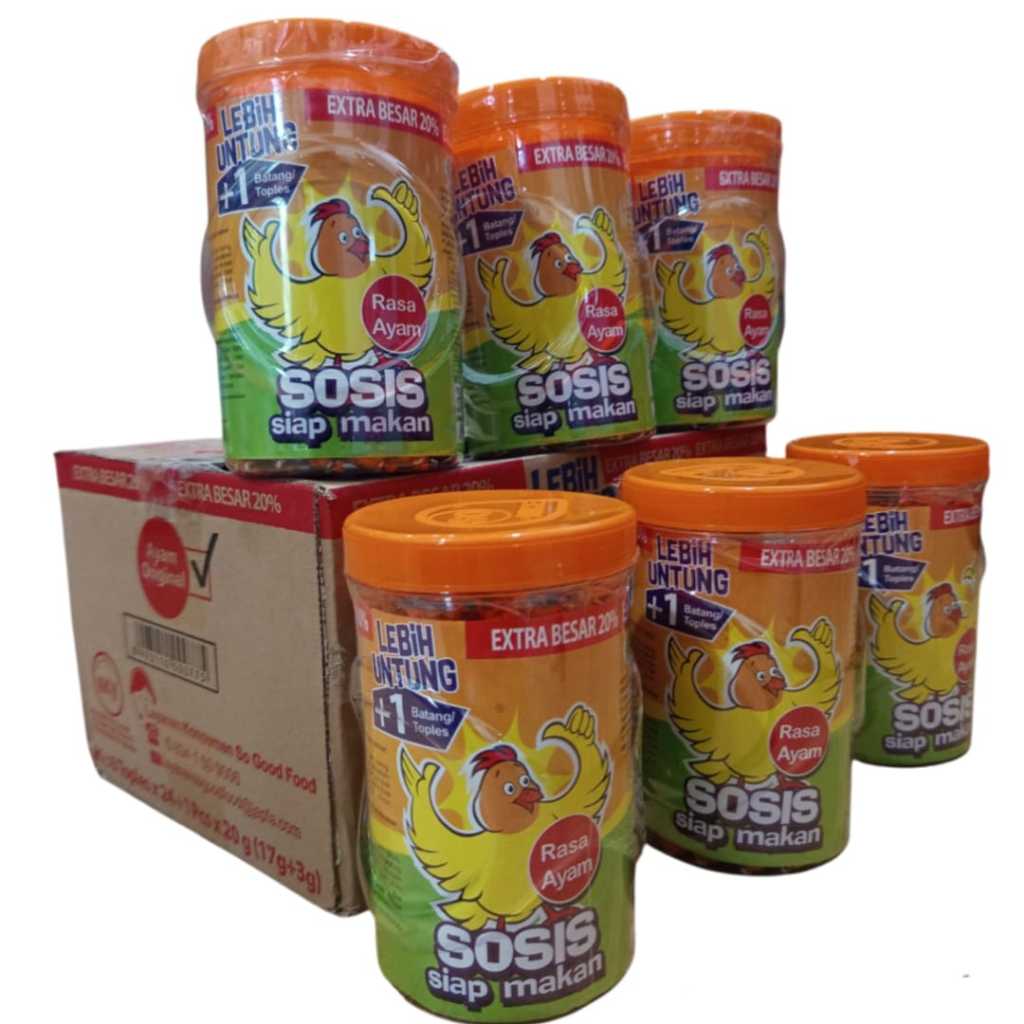 

SO NICE Sosis Sonice Ayam Siap Makan Rasa Ayam 18gr - 1 Dus Isi 6 Toples