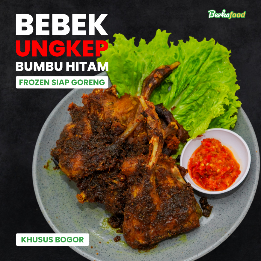 

Berkafood Bebek Ungkep Bumbu Hitam Frozen Siap Goreng (1 Ekor) di Bogor