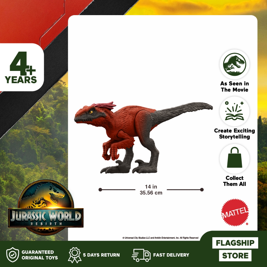 Jurassic World Rebirth Pyroraptor - Mainan Action Figure
