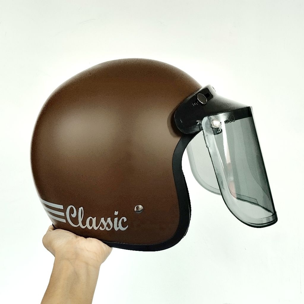 Helm Bogo Coklat Doff Allsize (Bisa Instan)