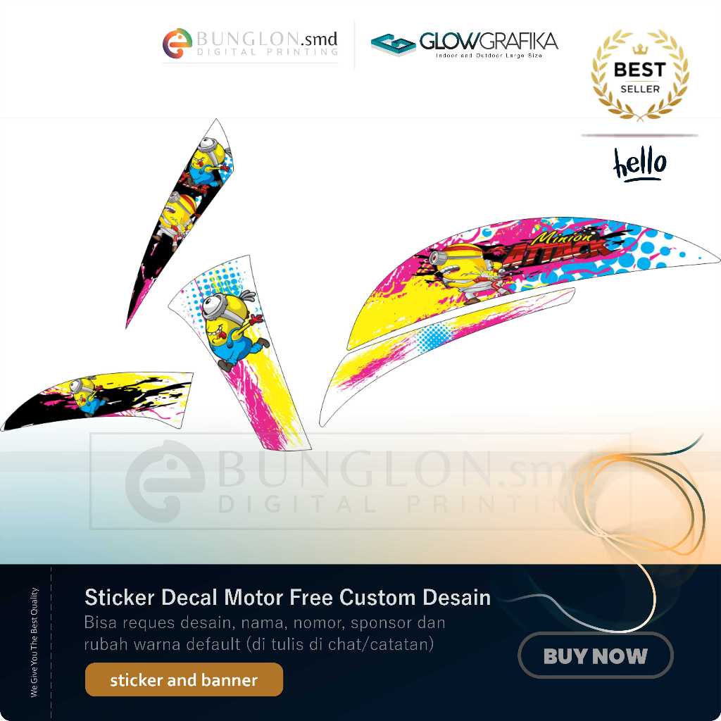 DECAL STIKER MOTOR CUSTOM YAMAHA FINO KARBURATOR