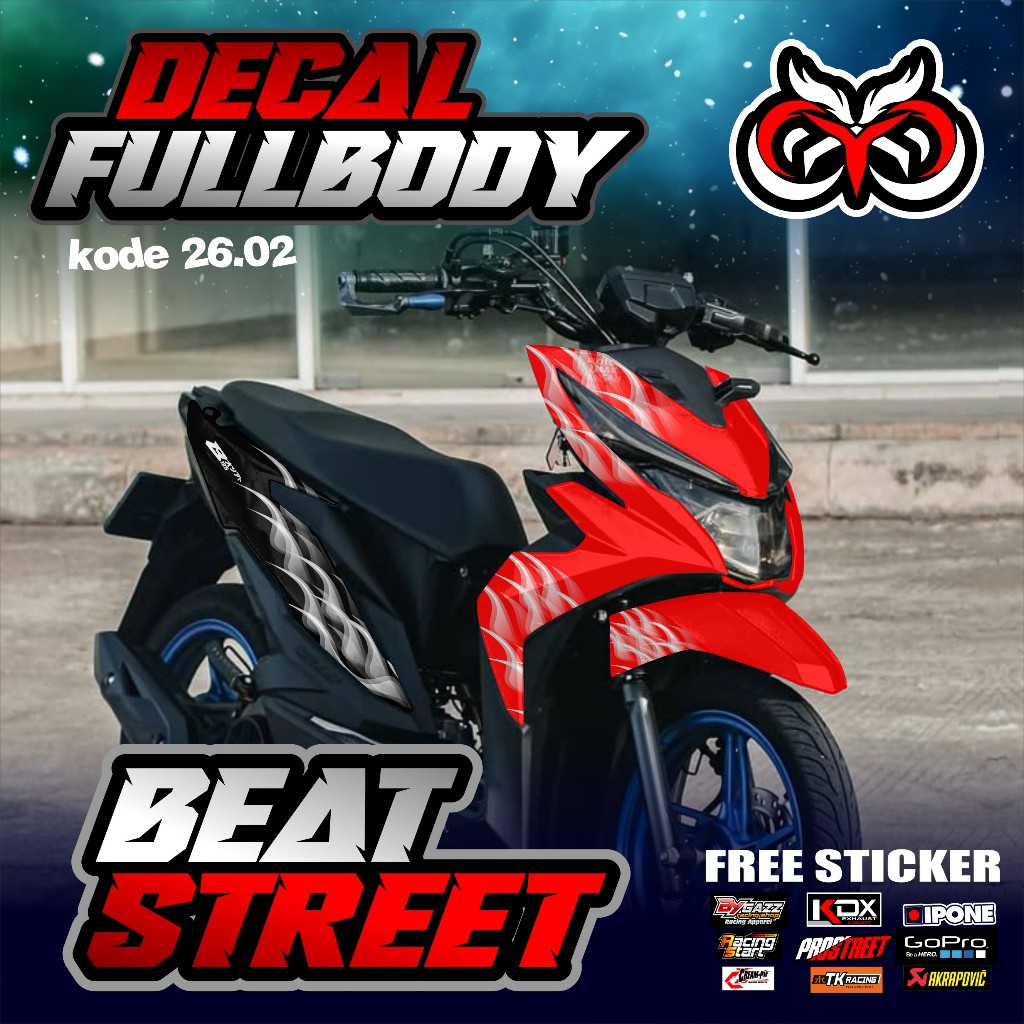 Decal Beat Street Old 2016 2017 Full Body Stiker Motor Beat Street 2018 2019 Sticker Modif Dekal Var