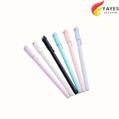 

FAYES COD Pena Cute Karakter Gliter / Pulpen Tinta Cair Motif Kucing Bunga / Pena Gel P11 P12