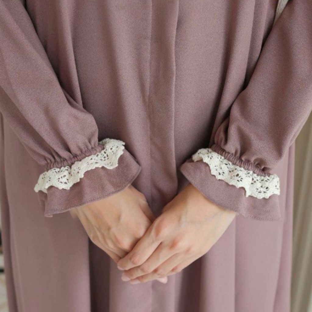 size S, M, L, XL Gamis hitam putih polos Abaya remaja daily