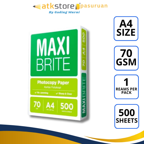 

Maxi Brite Kertas Hvs A4 70 Gram - Maxi Brite Kertas Fotocopy Ukuran A4 70 Gram