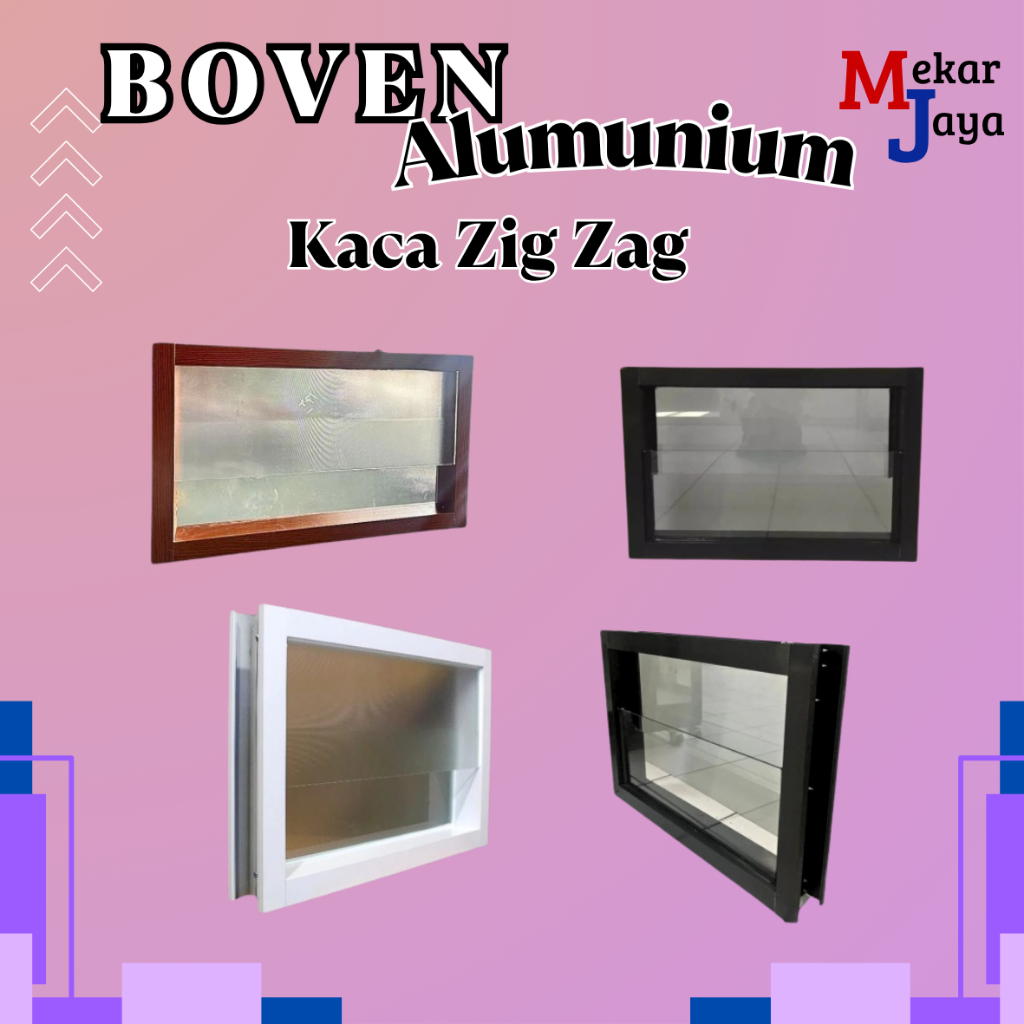 JENDELA BOVEN ALUMUNIUM KACA ZIG ZAG UKURAN 50X50/50X80/50X100/50X120