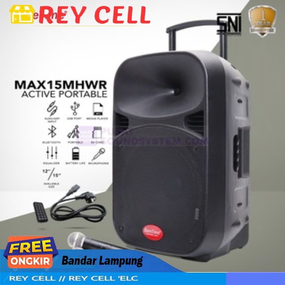 speaker karaoke portable Baretone 15in max 15mhwr Garansi resmi