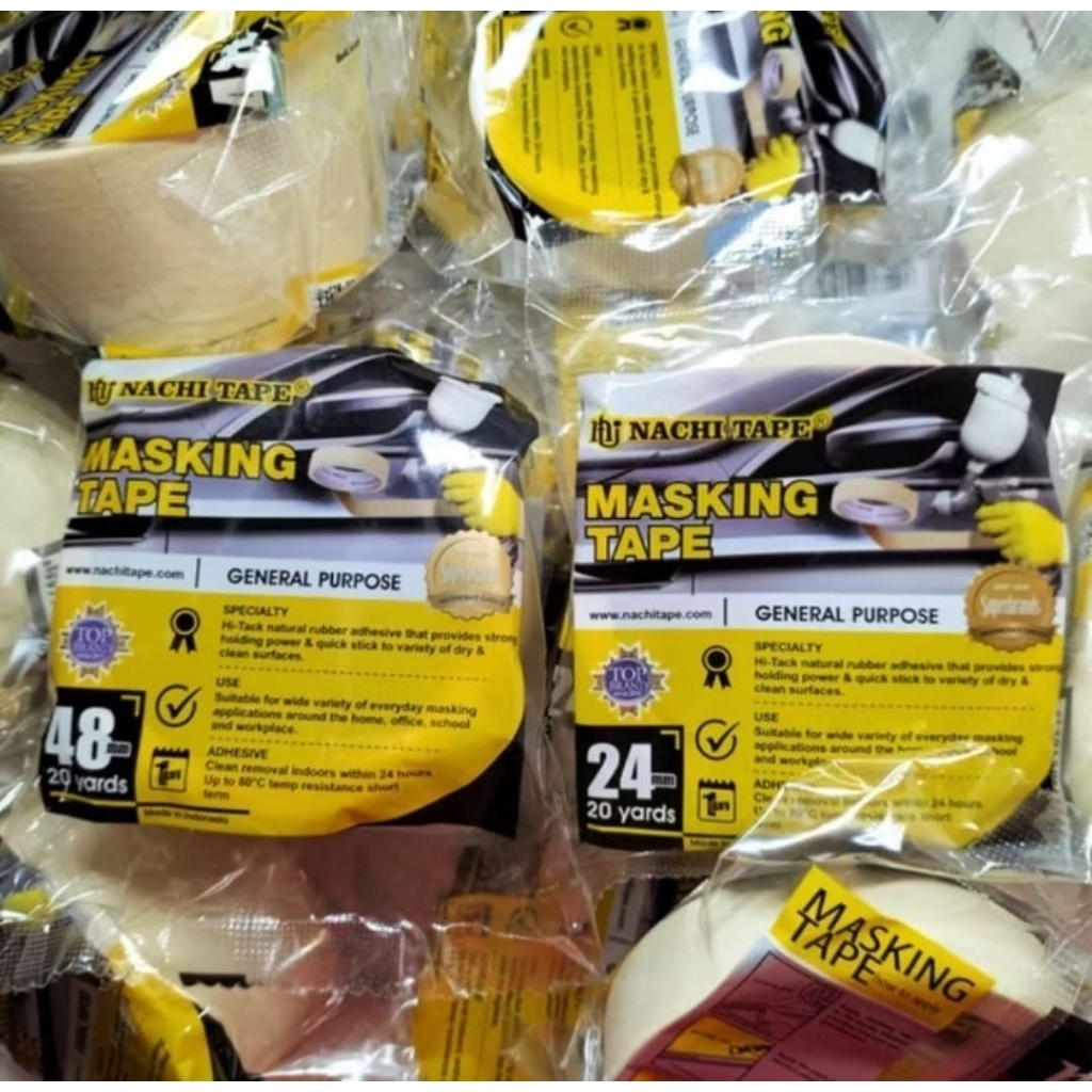 NACHI Masking Tapr Lakban Kertas 24mm 48mm 1inch 2inch Lakban kertas Nachi