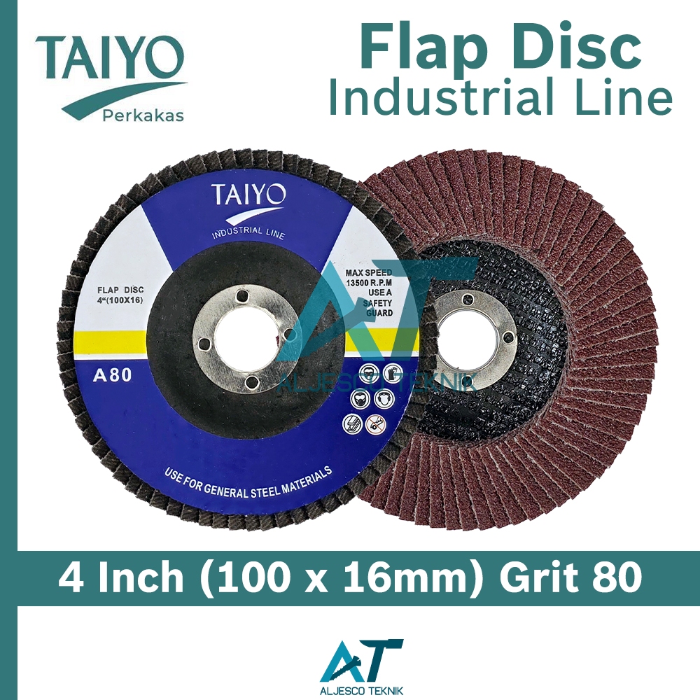 TAIYO AMPLAS SUSUN GRIT 80 FLAP DISC 4 INCH INDUSTRIAL LINE