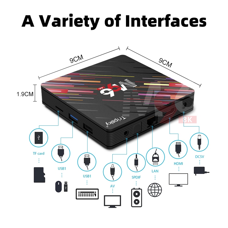 HOT DEALS Tripsky M96Color Android Tv Box Android 13.0 Ram 4GB Rom 64GB 4K HD WIFI STB Smart Tv Box