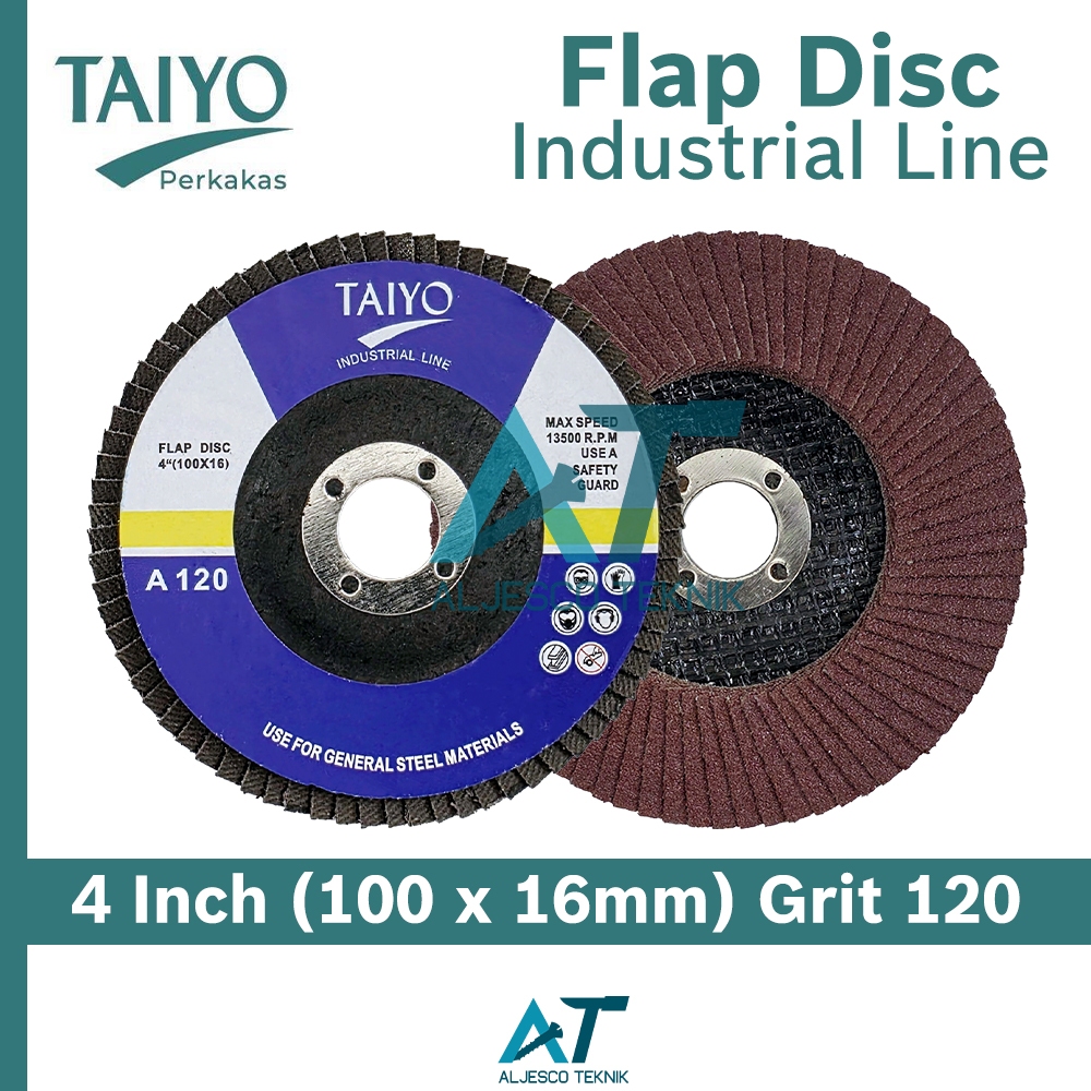 TAIYO AMPLAS SUSUN GRIT 120 FLAP DISC 4 INCH INDUSTRIAL LINE