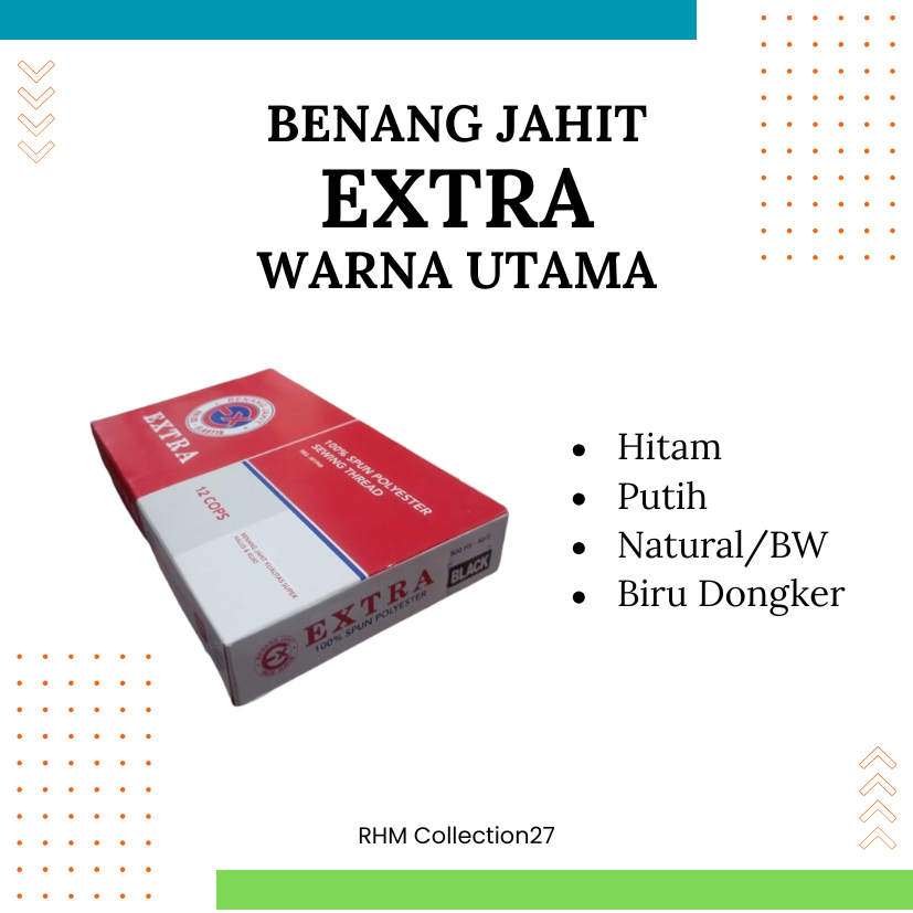 BENANG JAHIT EXTRA 500 YARD – PER LUSIN | WARNA UTAMA