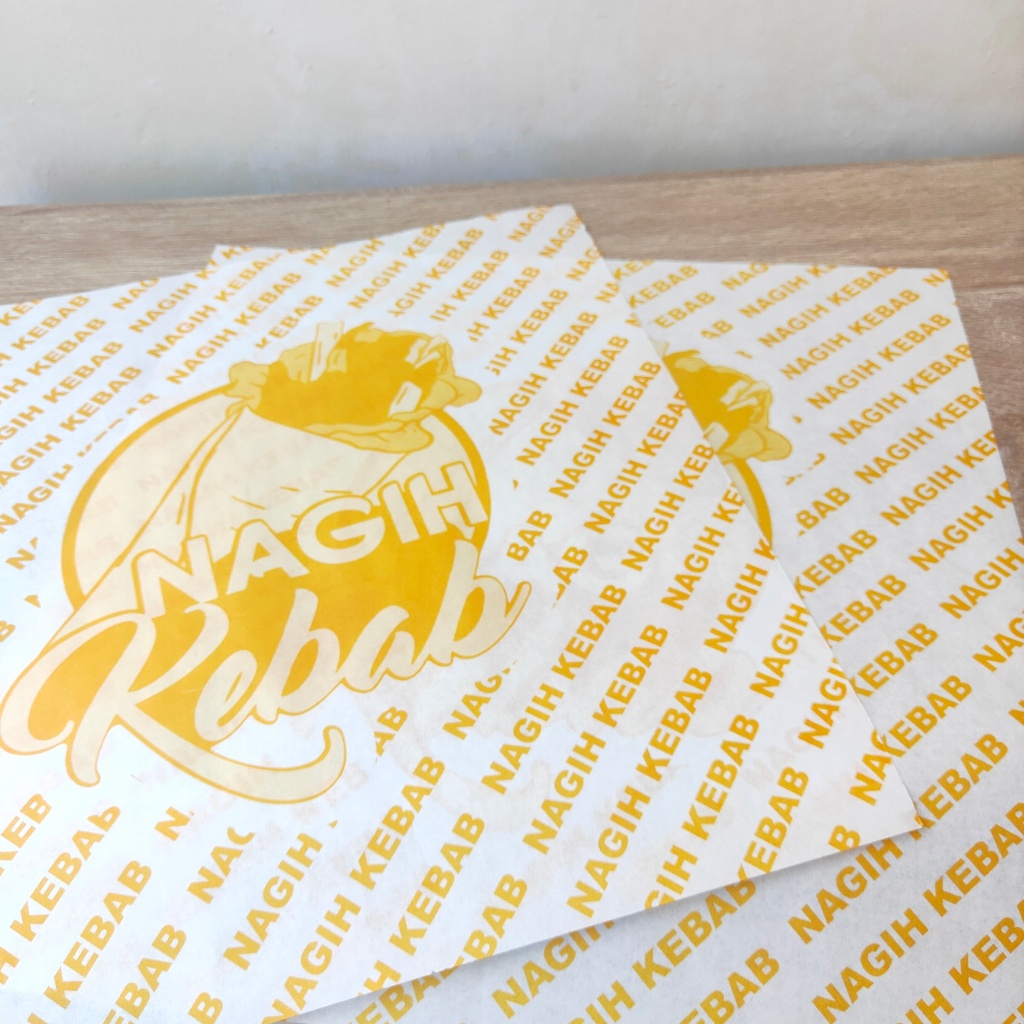 

CUSTOM Kertas Roti Foodgrade 15 x 58 cm - Wrap Paper / Kertas Bungkus / Kertas Minyak