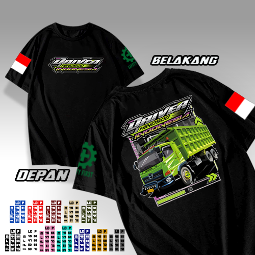 Kaos Driver Muda Hino 500 - Baju Driver Muda Hino 500 - Bahan Semi Katun 30s Adem Digunakan - Baju P