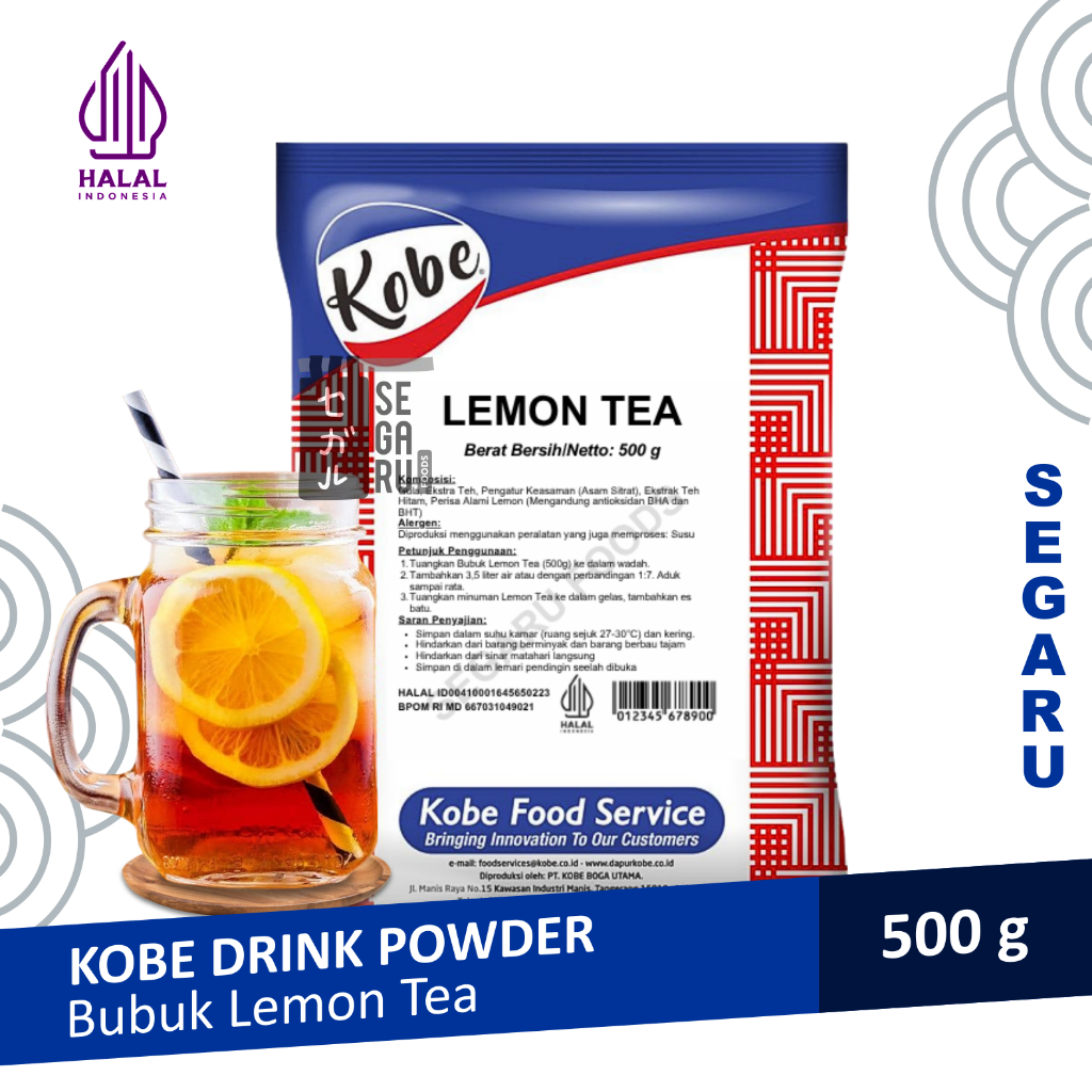 

Lemon Tea Kobe | Teh Bubuk Lemon Tea Powder Drink Halal 500 gram