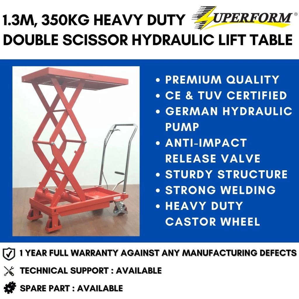 SUPERFORM Hydraulic Table Truck 1.3meter - 1.5meter Lift Table Manual Lift Table Scissor Lift Table