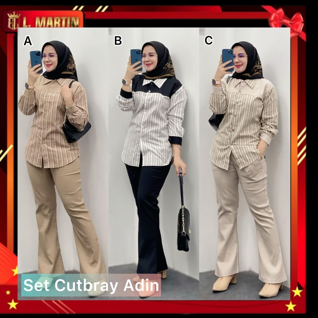 Set cutbray Adin, setelan celana cutbray wanita