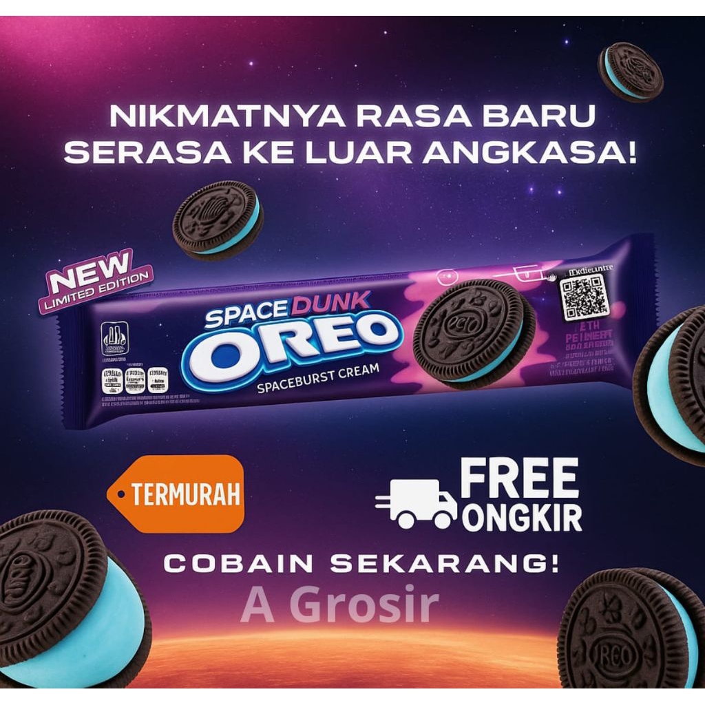 

oreo Space dunk biskuit sandwich cream 110,4g Termurah