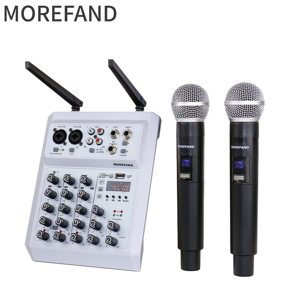 MOREFAND UHF Wireless Microphone 406M Dual Handheld Dynamic Microphone Rechargeable Karaoke Micropho