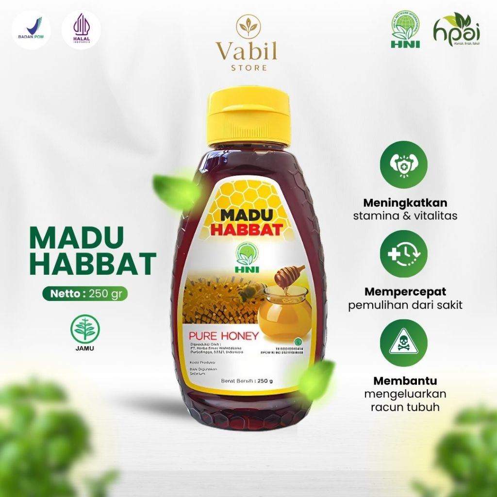 

Madu Kesehatan Habbats HNI 250gram Pure Honey Original Meningkatkan Stamina Vitalitas