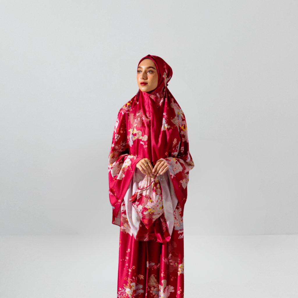 Rhein_Prayer Robe Coral Blossom | Mukena
