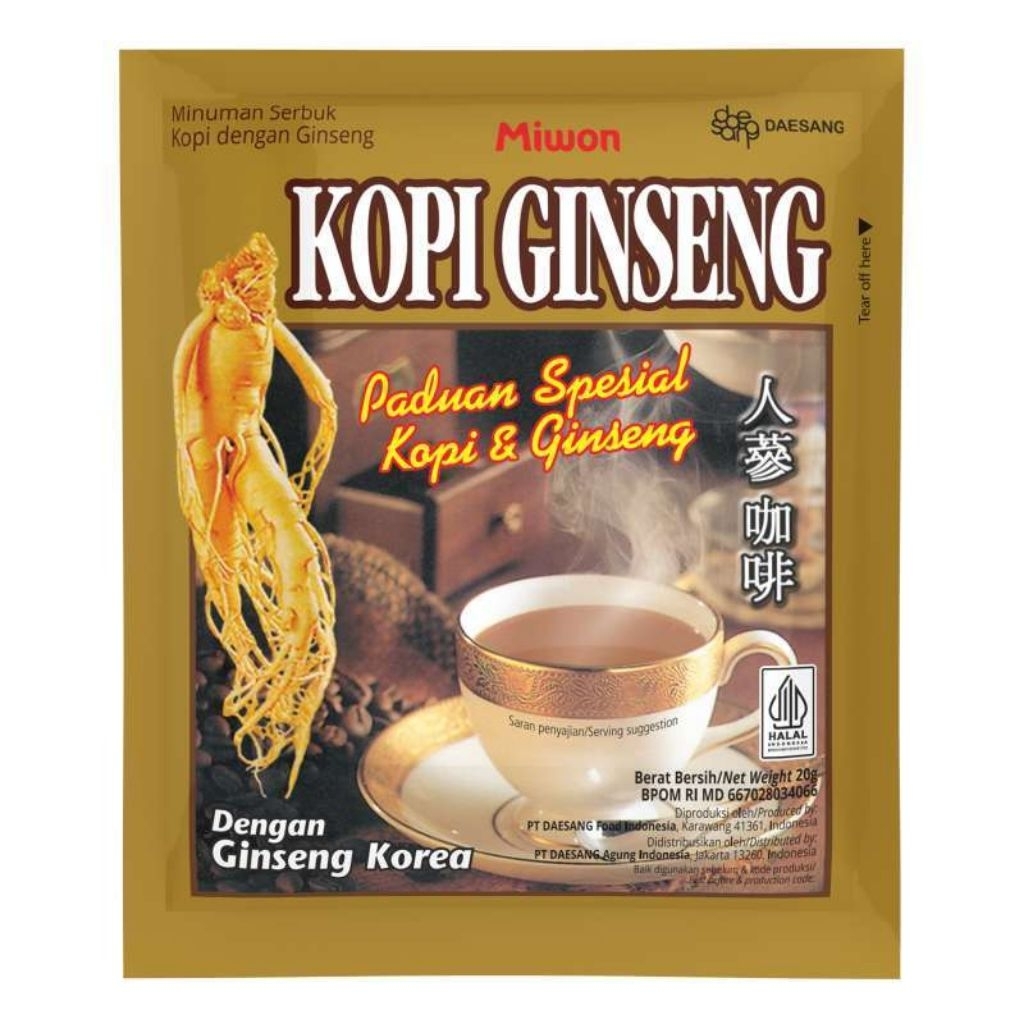 

Kopi Ginseng Miwon 20gr Isi 20pcs
