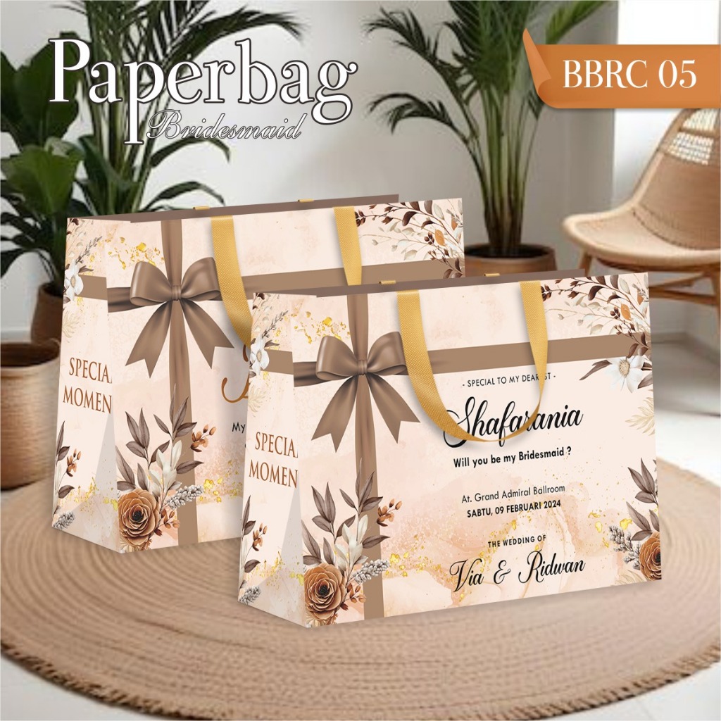 

TAS BRIDESMAID SIMPLE ELEGANT - PAPER BAG FULL COLOUR BBR 05 READY STOK