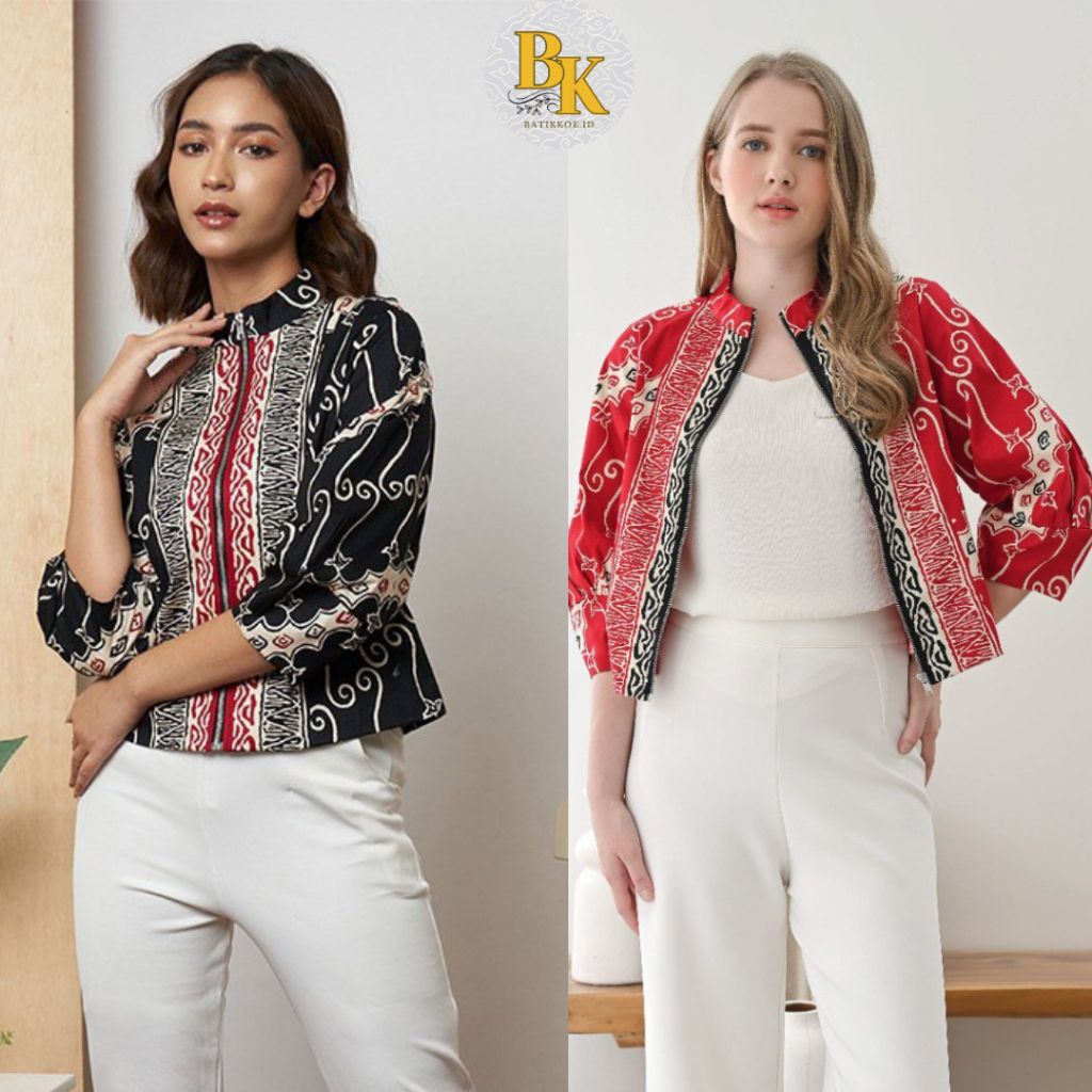 Outer Batik 135 ABC/ Jaket Bomber Batik Wanita