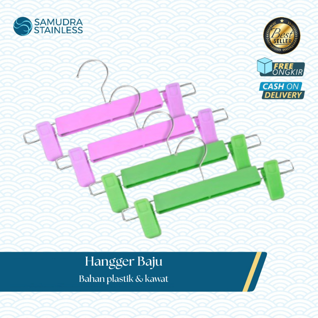 Hanger Jepit Multifungsi Hanger Jepit Bahan Plastik besi / Gantungan Baju dan Celana dengan Penjepit