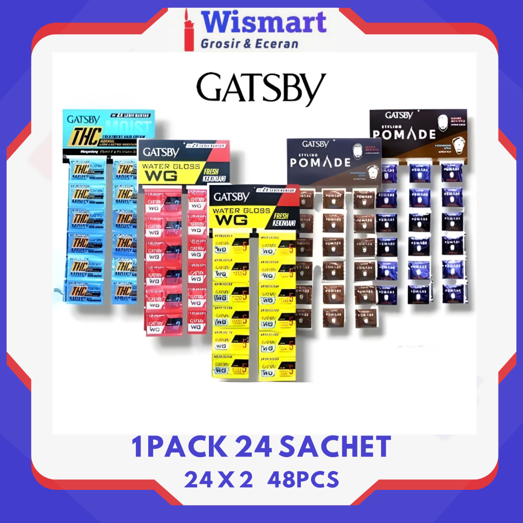 Gatsby Sachet - Gatsby Renceng - Gatsby Minyak Rambut 1 Pack Isi 24 Pcs