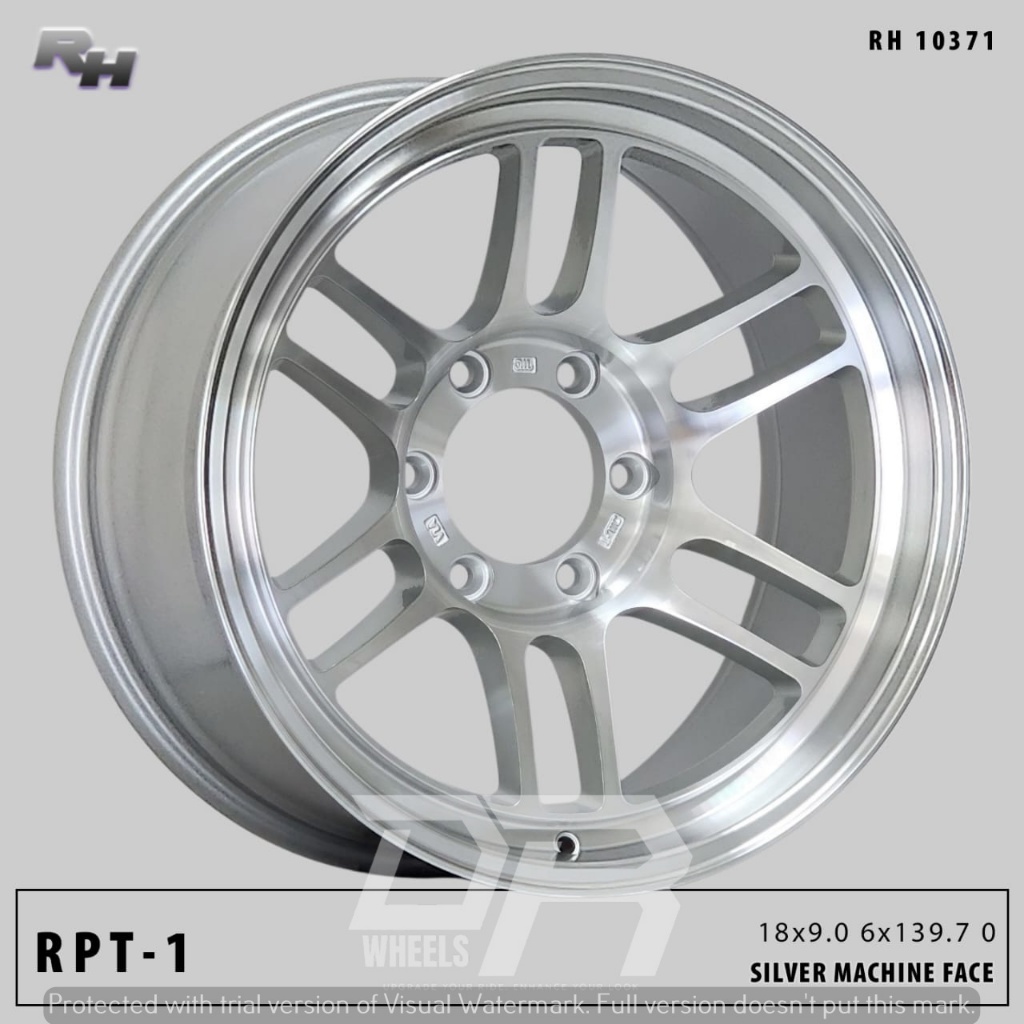 Velg mobil untuk pajero dan fortuner dll ring 18 hole 6x139,7 et0 lebar 9 warna silver mechine face