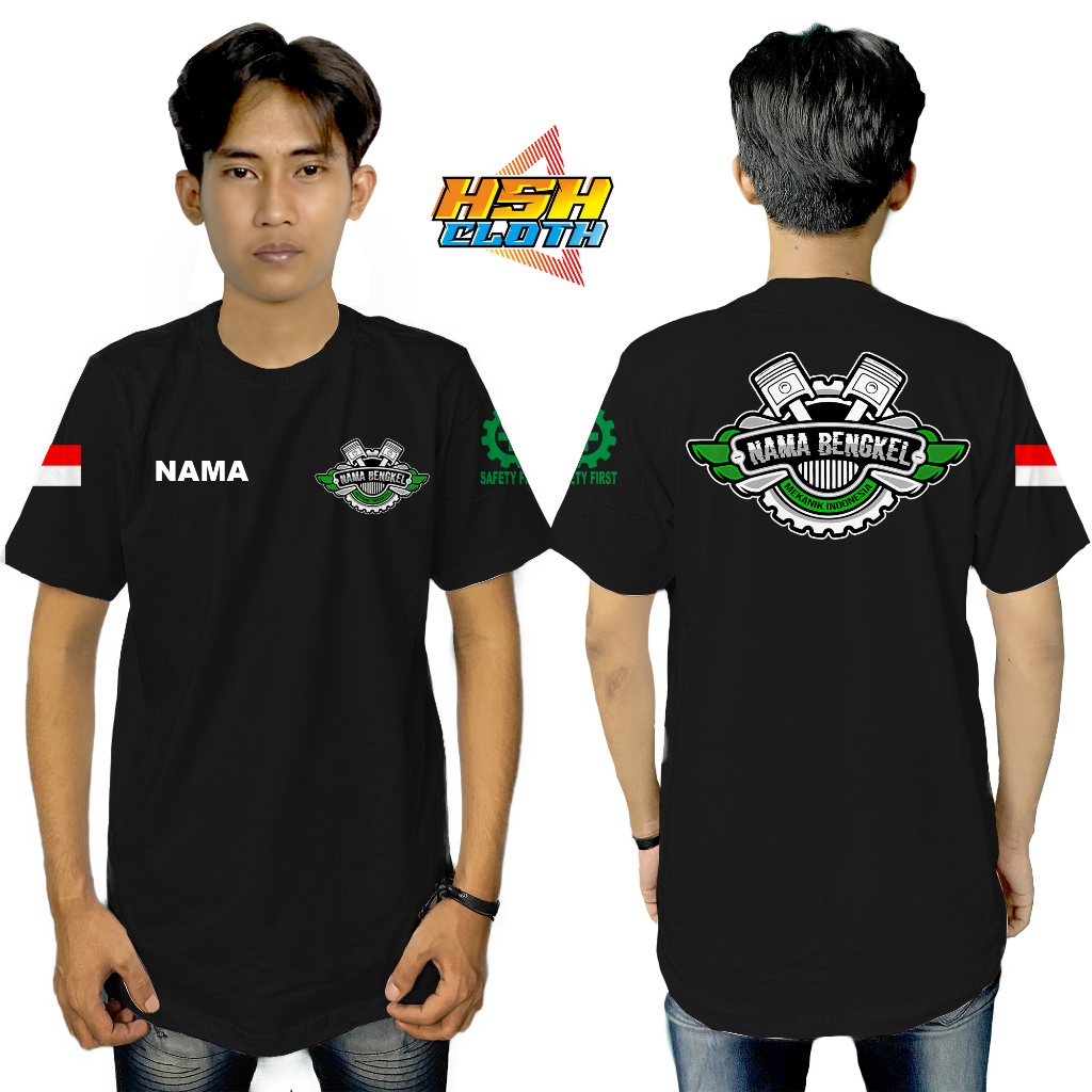 Baju Kaos Distro Mekanik Bengkel V2 Gratis NAMA Bengkel Bisa Custom - HSHCloth