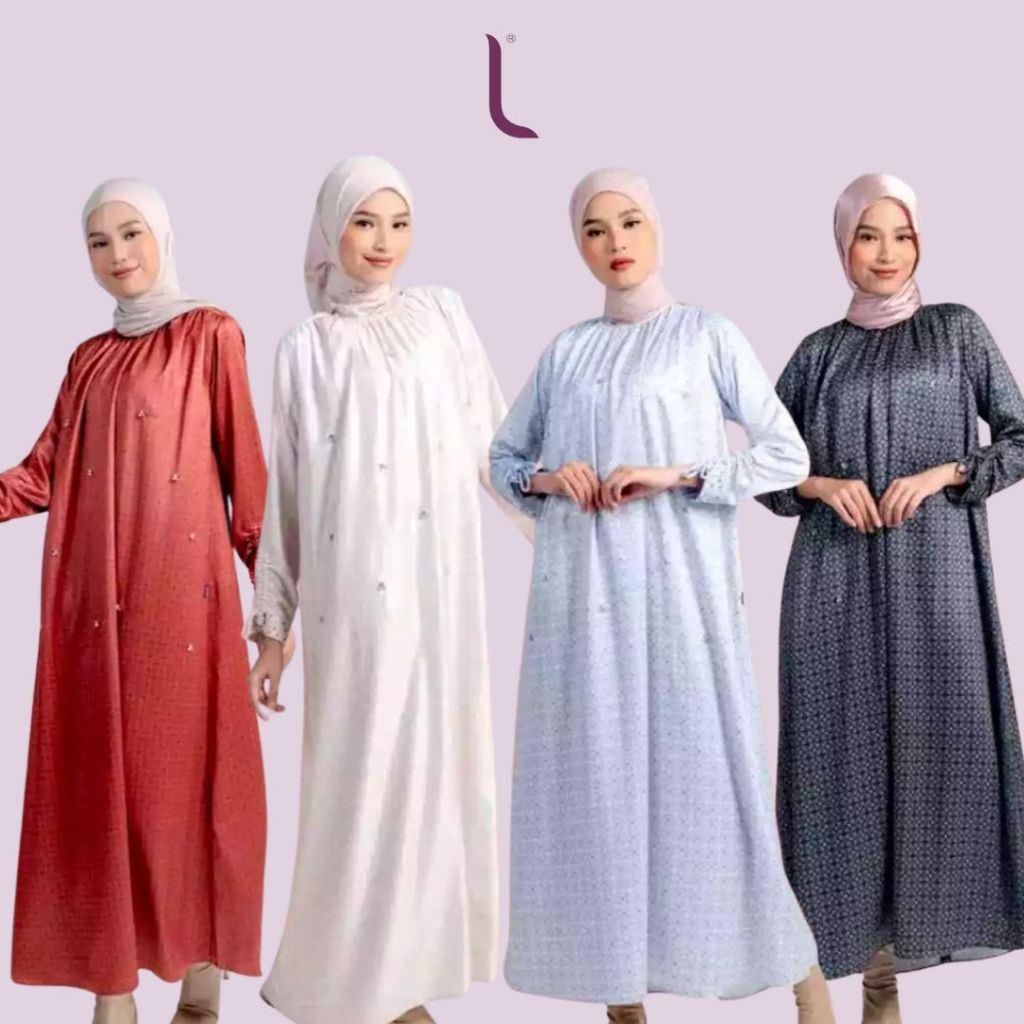 ELZATTA Gamis Satin Serut Marrakesh - Fashion Muslim Pakaian Dress Gamis Wanita Bahan Satin Best Sel
