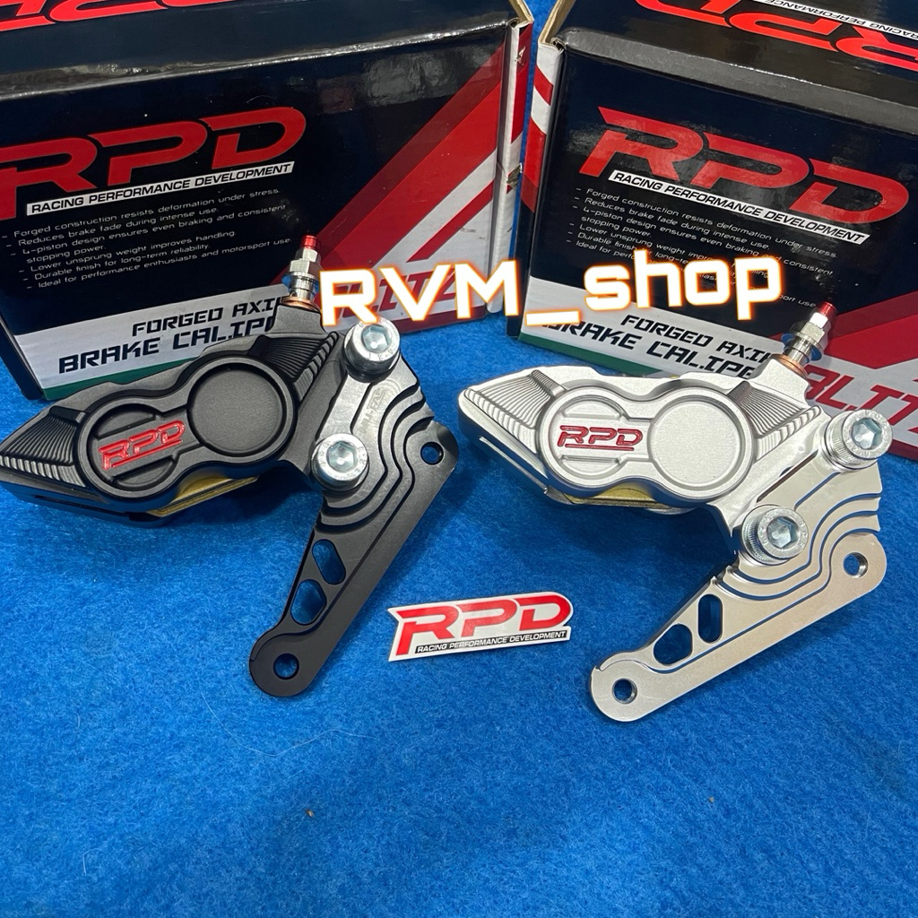 SET KALIPER DEPAN RPD FORGED AXIAL 4PISTON+BREKET CNC 300-320MM TIGER CB 150R CB150 NEW CBR 150 LOKA