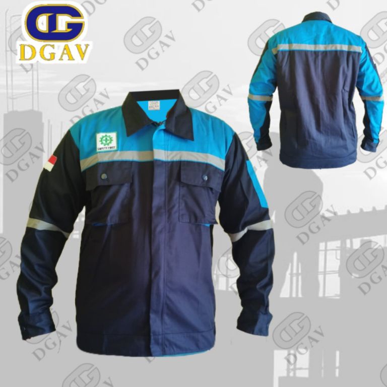 KODE Y1F Wearpack safety atasanBaju seragam kerja lapanganwearpack atasan lengan panjang dongker kom