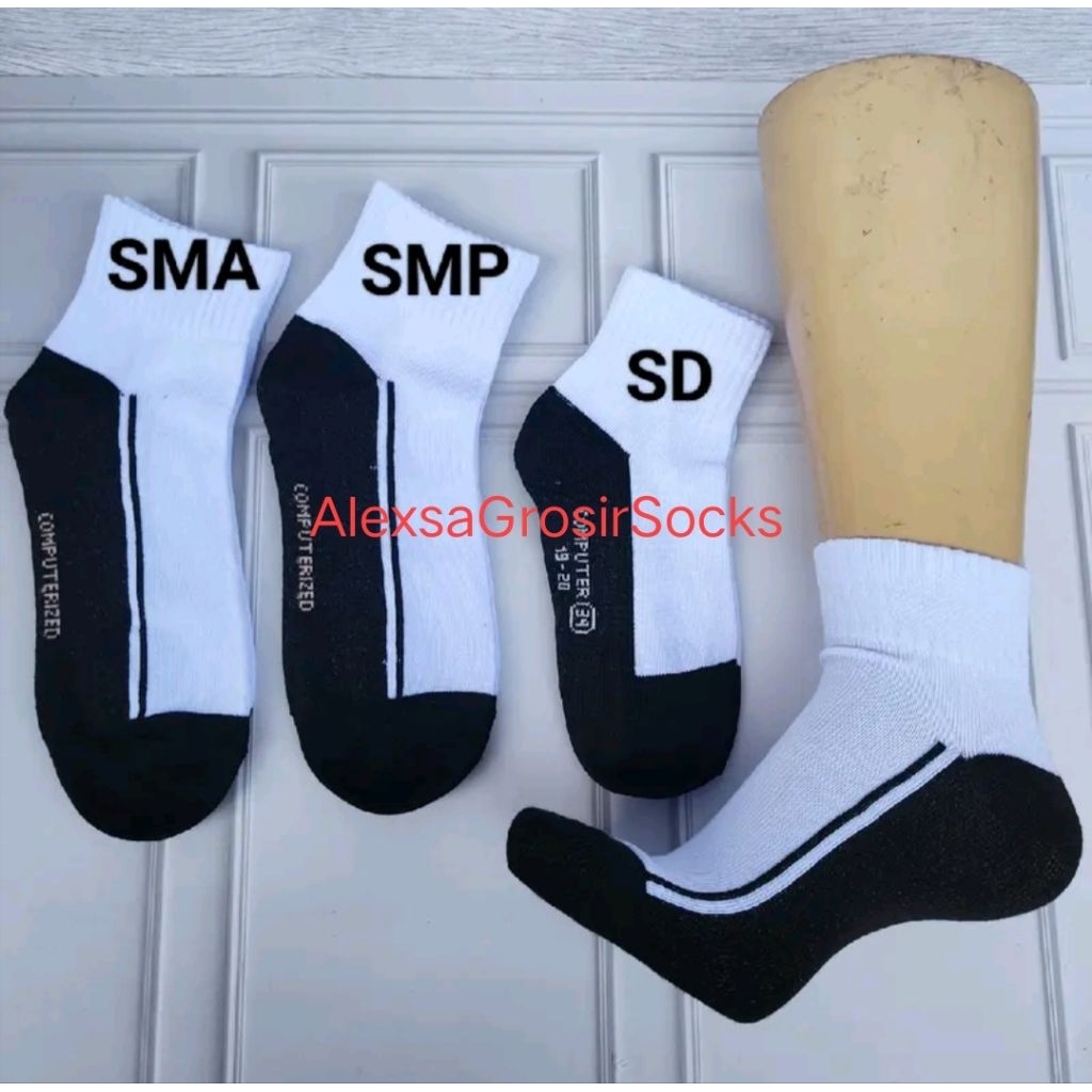 KAOS KAKI SEKOLAH PUTIH HITAM SMP, KAOS KAKI SEKOLAH PUTIH HITAM
