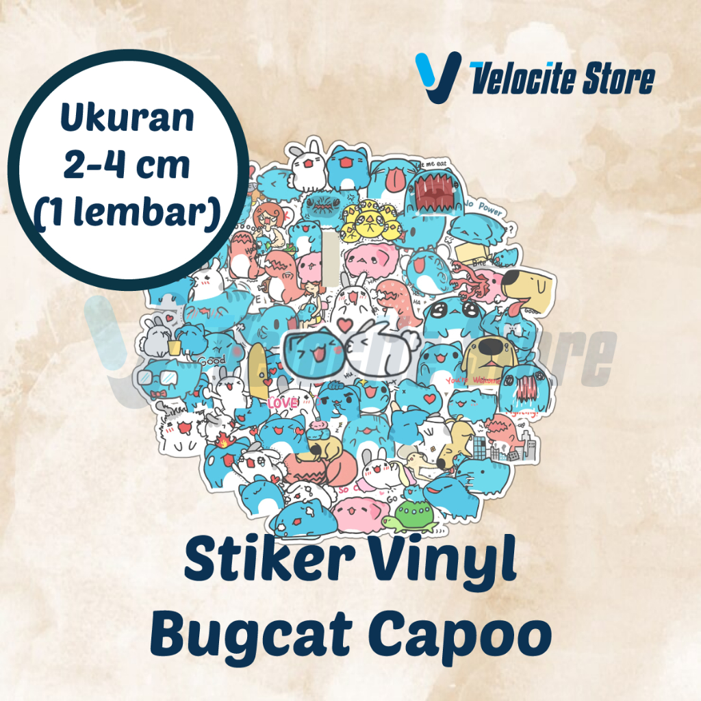 

Stiker Vinyl Bugcat Capoo Ukuran 2-4 cm (1 Lembar)