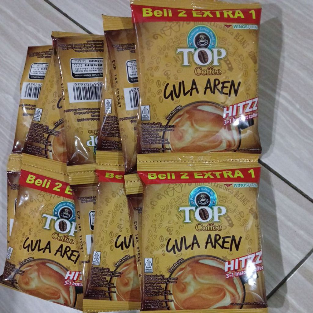 

top gula aren hitzz 22gr/saset isi 15 saset (dijual perenteng)