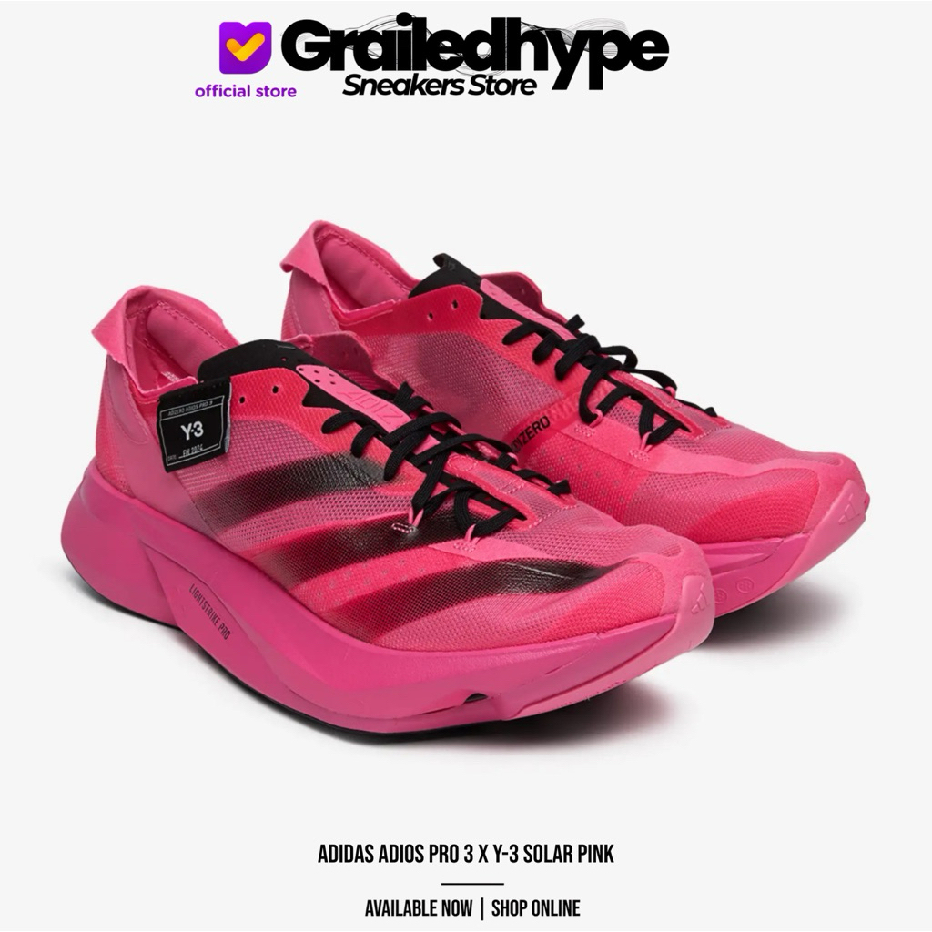 Adidas Adios Pro 3 x Y-3 Solar Pink Black | IH0867    Sneakers