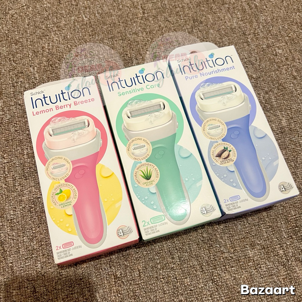 (NEW) Schick Intuition Kit Lemon Berry Breeze Alat Cukur Wanita /  Schick Intuition Kit Sensitive Ca