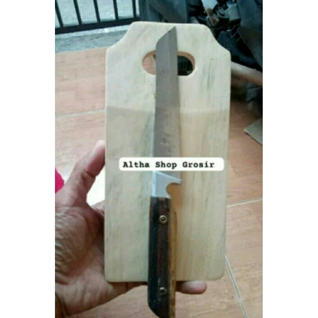 

Paket pisau cincin 2 + talenan kayu tebal