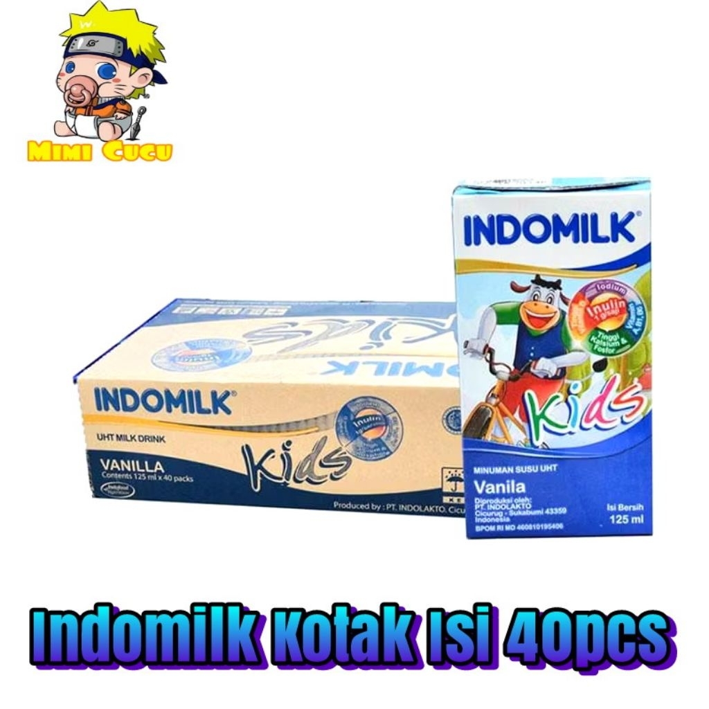 

Indomilk Kids UHT Vanilla isi 40pcs @ 115ml | Karton