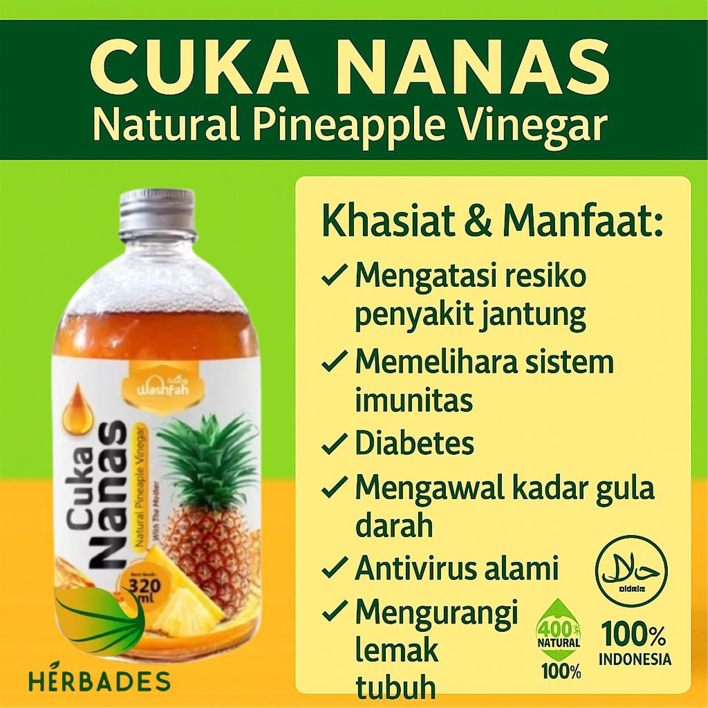 

Cuka Nanas Washfah 320 ml | Natural Pineaple Vinegar With The Mother